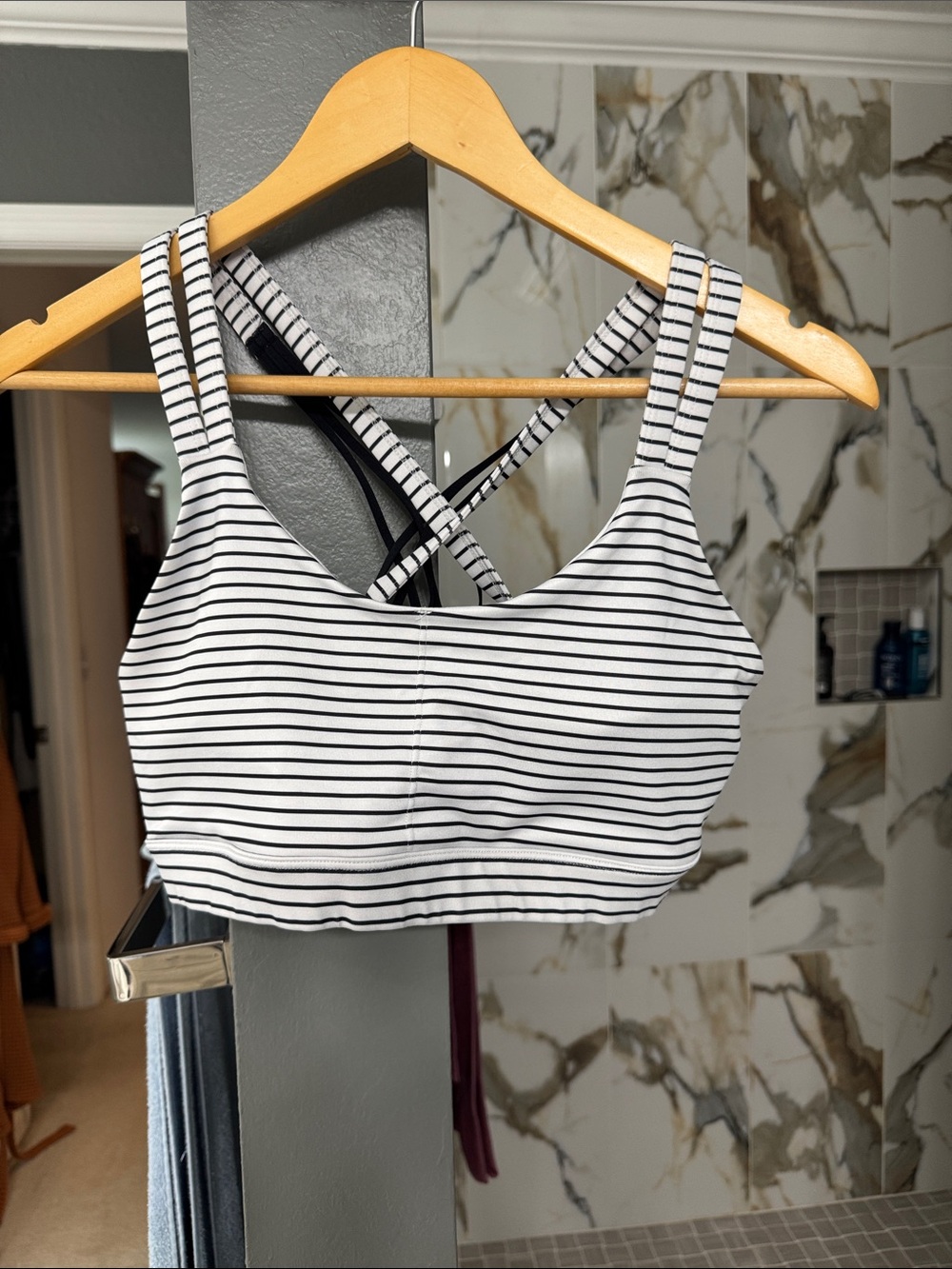 Champion 9 brand exercise bra. No tags. I believe it is a M. Gently used